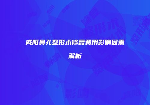 咸阳鼻孔整形术修复费用影响因素解析
