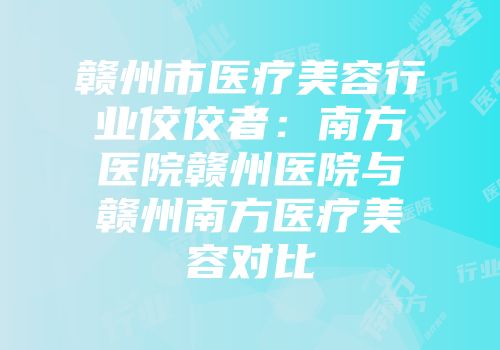 赣州市医疗美容行业佼佼者：南方医院赣州医院与赣州南方医疗美容对比