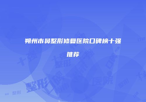 朔州市鼻整形修复医院口碑榜十强推荐